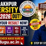 DDU Gorakhpur University Result 2026 – OUT, BA, BSc, BCom, MA, MSc Odd Semester Result @ddugu.ac.in Kaise Check Kare