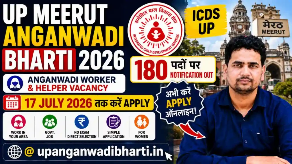 UP Meerut Anganwadi Bharti 2026 - 180 पद Official Notification upanganwadibharti.in