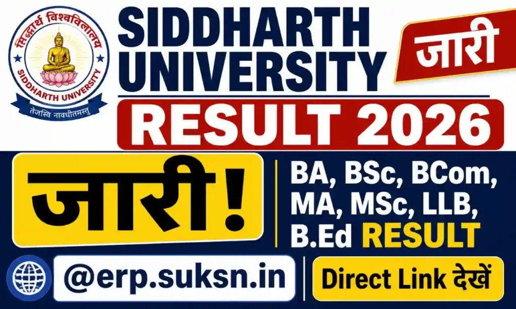 Siddharth University Result 2026